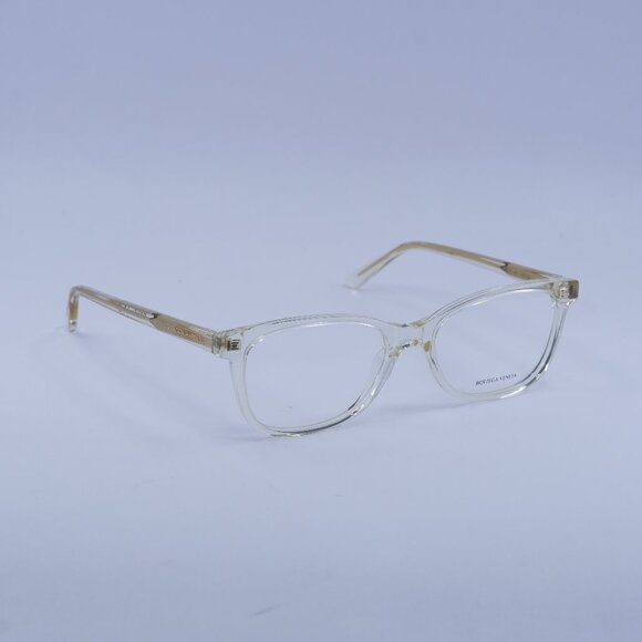 Bottega Veneta BV1028O 004 Eyeglasses Transparent Beige Square 51mm Frame - Picture 1 of 10